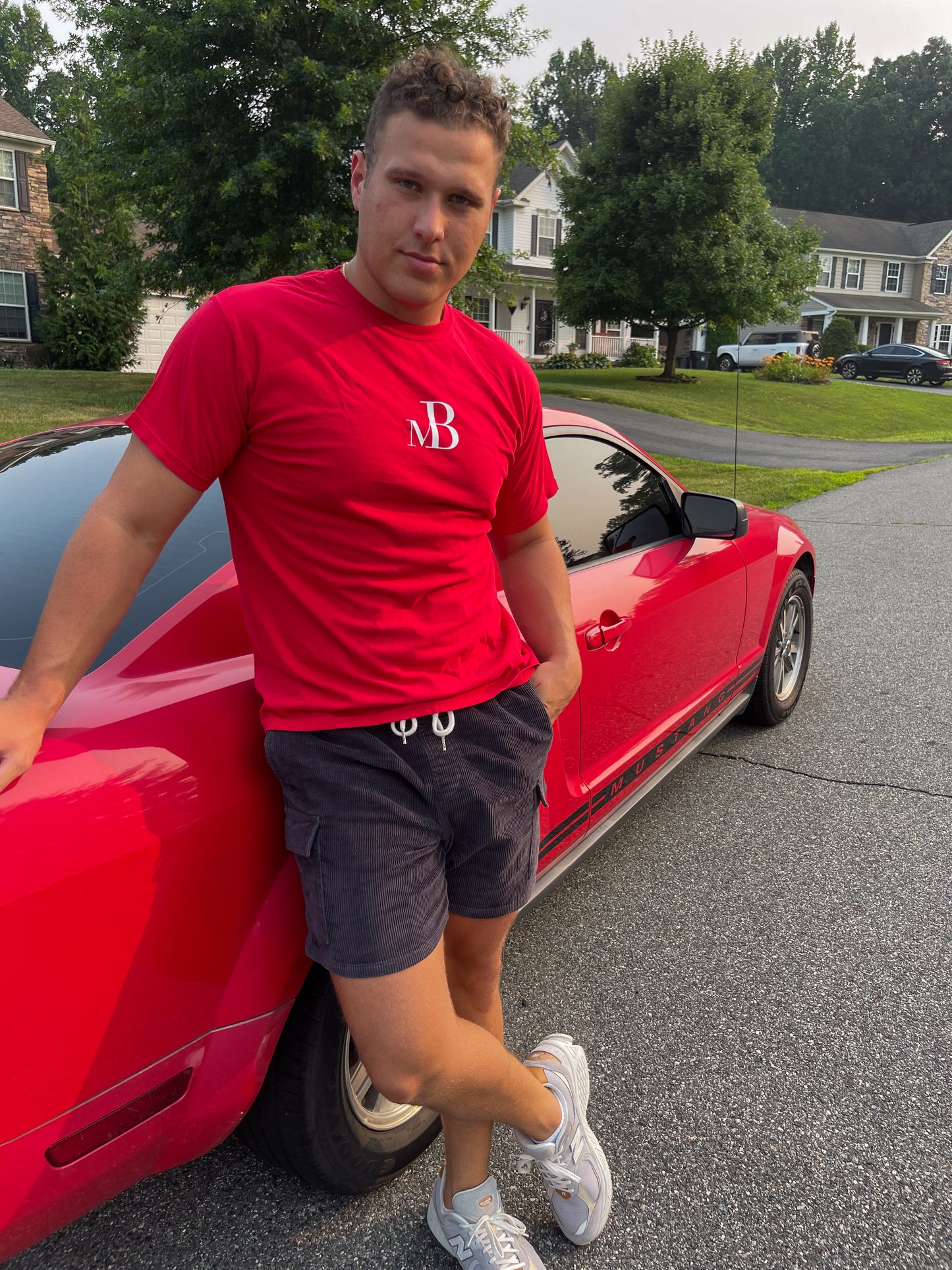 Red mB logo T-shirt